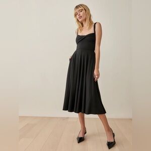 Reformation Ami Knit Black Midi Dress - XS